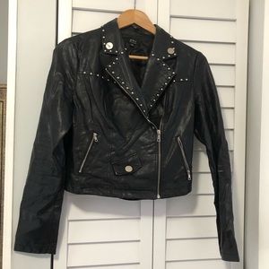 Black PU leather jacket
